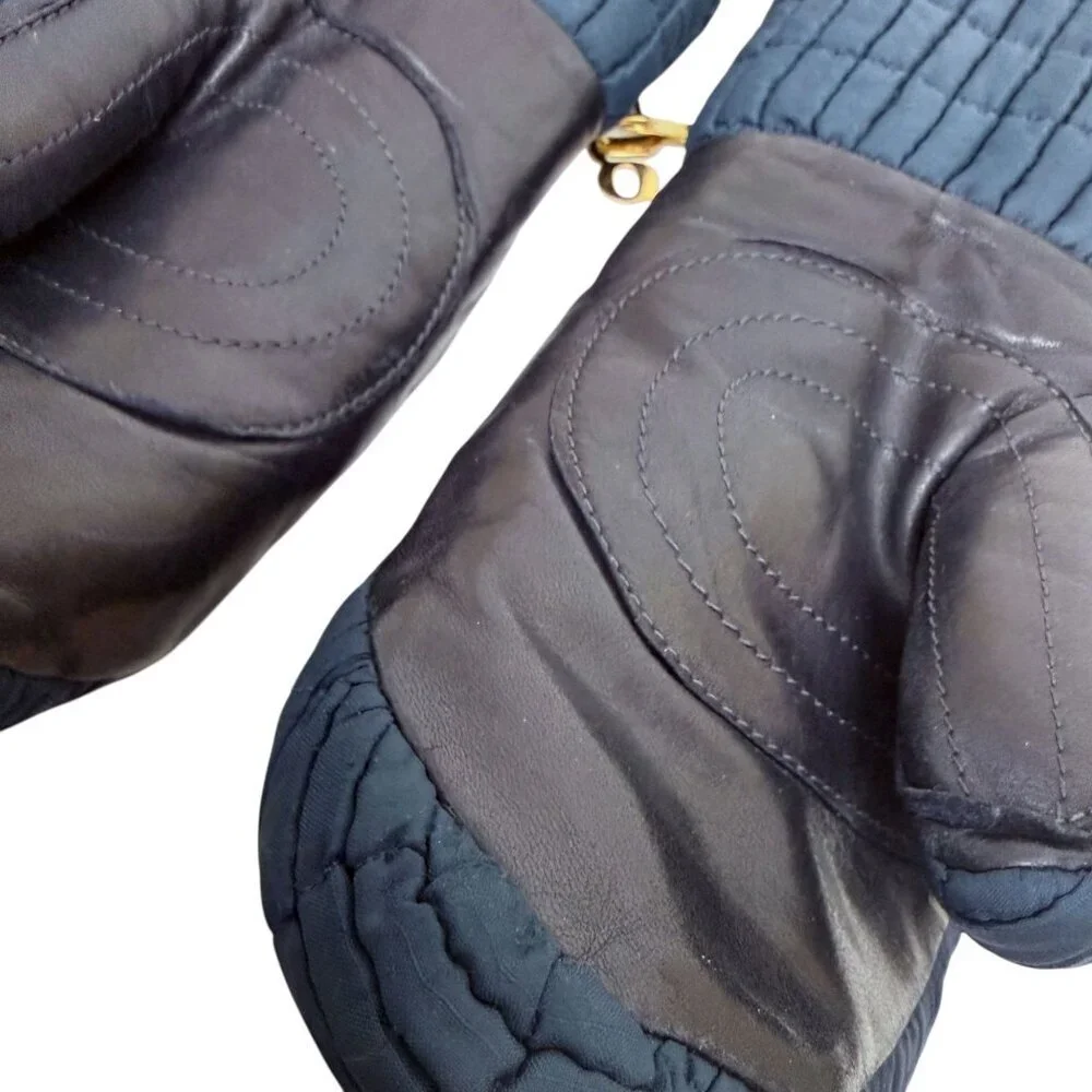 GRANDOE Womens Mittens M/L Blue Ski Snowboard Gloves Vintage